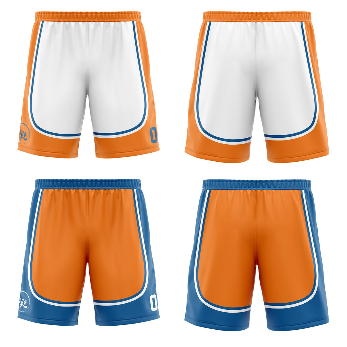 Benutzerdefinierte Orange Blau Reversible Basketball Jersey Personalisierte Drucken Name Nummer Logo