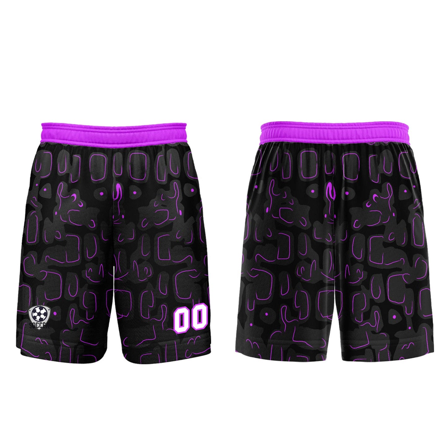 Benutzerdefinierte Schwarz Lila Fußball Trikots für Männer Frauen Personalisierte Fußball Uniformen für Erwachsene und Kind