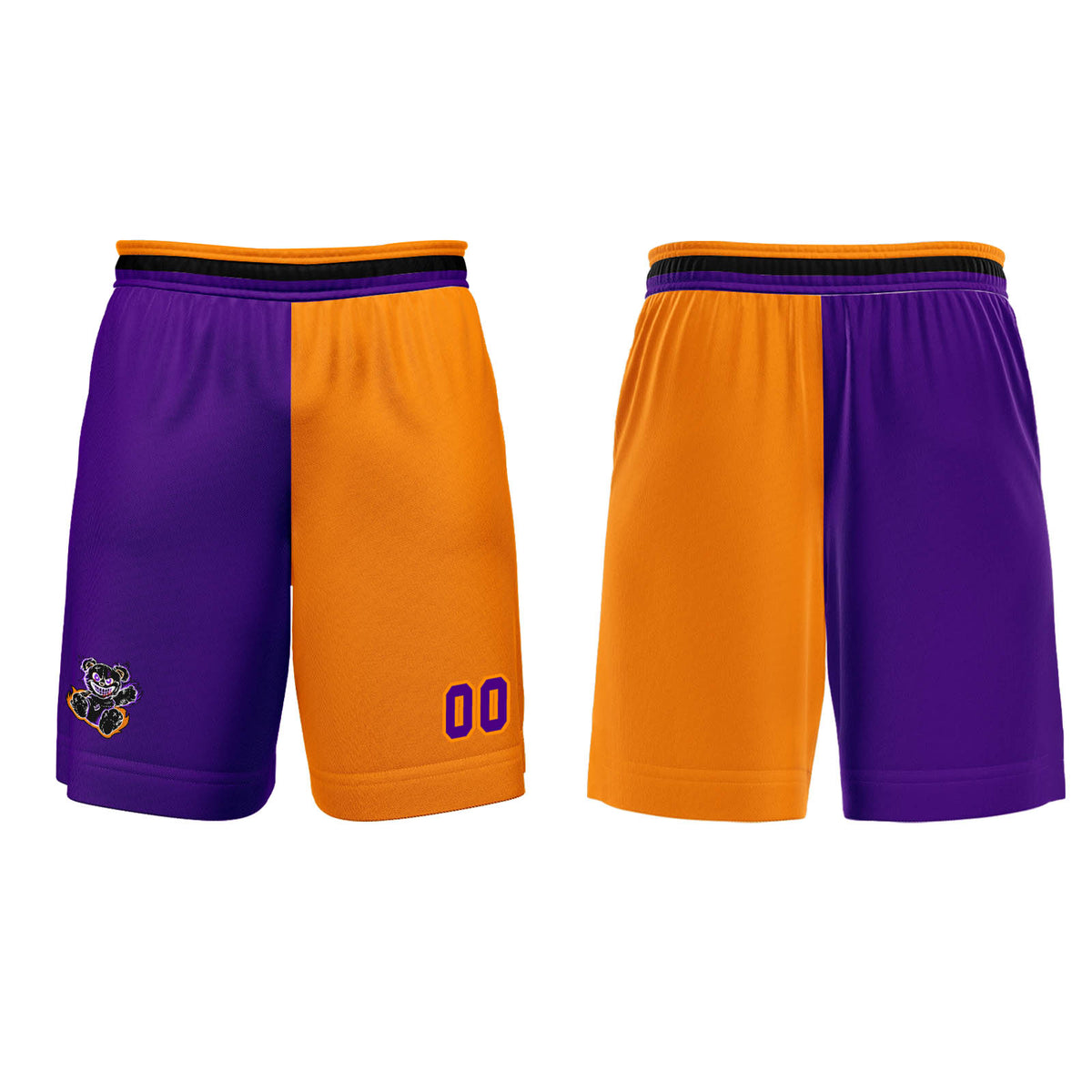 Benutzerdefinierter Orange Violett Basketball Jersey Uniform Anzug gedruckt Ihr Logo Name Nummer