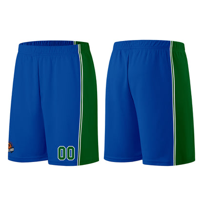 Individuelle Königs-Grün Basketball Jersey Shorts für Männer und Frauen Gestickter und gedruckter Name, Nummer und Logo