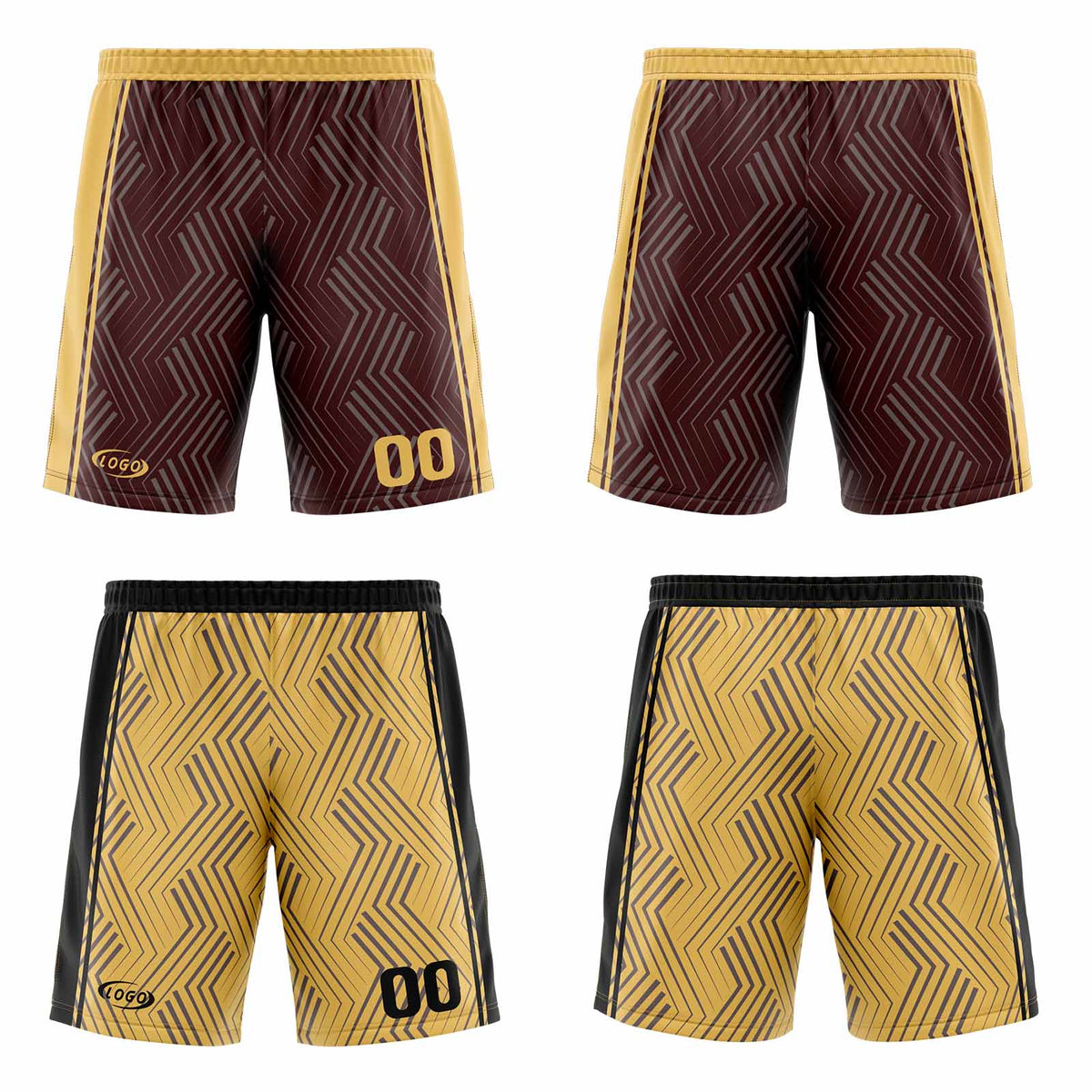 Benutzerdefinierte Braun Gelb Reversible Basketball Jersey Personalisierte Drucken Name Nummer Logo