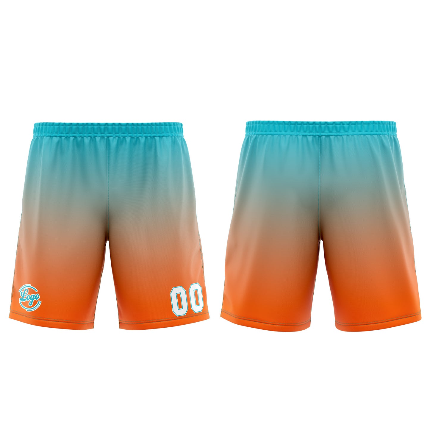 Benutzerdefinierter Orange Cyan Basketball Jersey Uniform Anzug gedruckt Ihr Logo Name Nummer