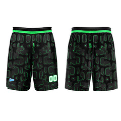 Benutzerdefinierter Schwarz Grün Basketball Jersey Uniform Anzug gedruckt Ihr Logo Name Nummer