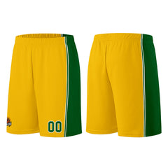 Individuelle Gelb Grün Basketball Jersey Shorts für Männer und Frauen Gestickter und gedruckter Name, Nummer und Logo