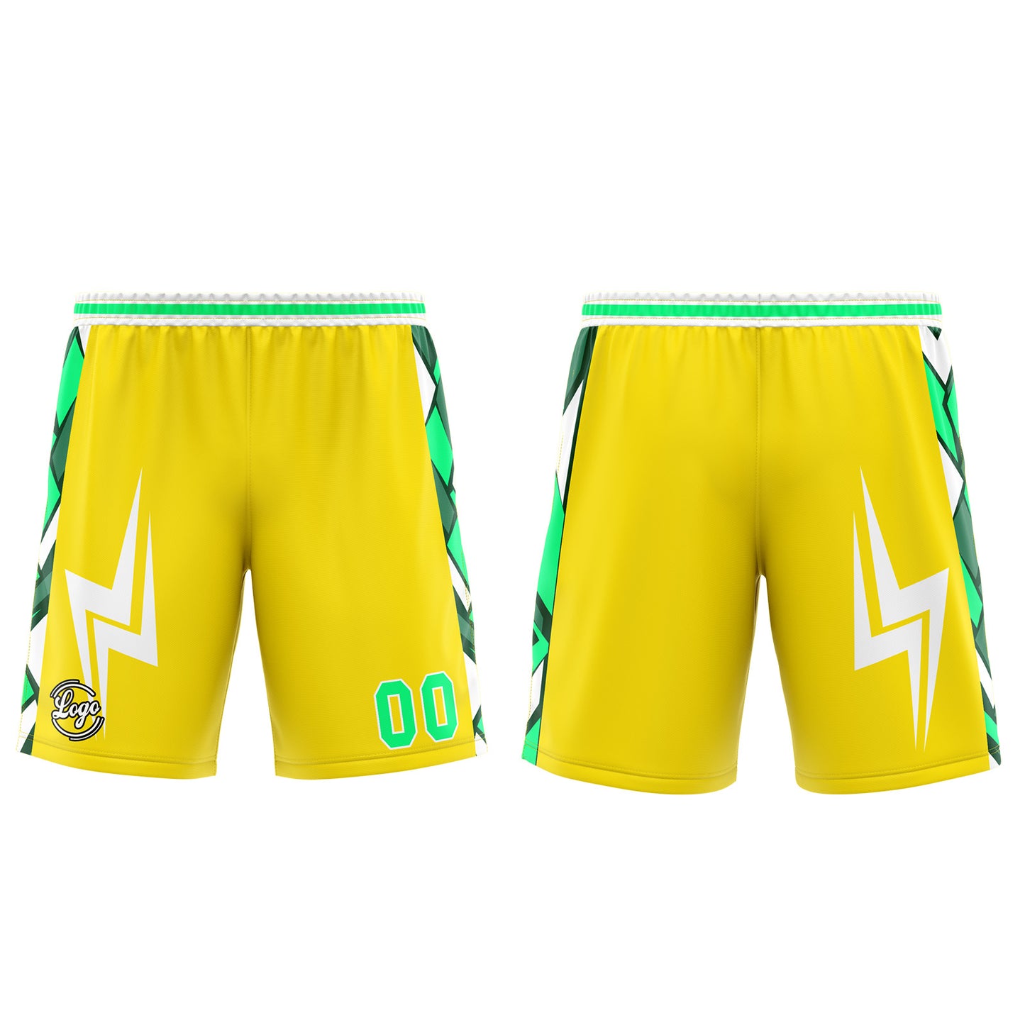 Benutzerdefinierter Gelb Grün Basketball Jersey Uniform Anzug gedruckt Ihr Logo Name Nummer
