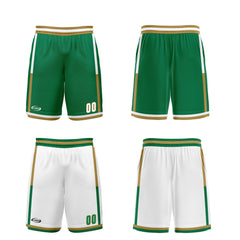 Benutzerdefinierte Grün Weiß Reversible Basketball Jersey Personalisierte Drucken Name Nummer Logo