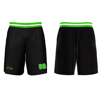 Benutzerdefinierter Schwarz Hellgrün Weiß Basketball Jersey Uniform Anzug gedruckt Ihr Logo Name Nummer