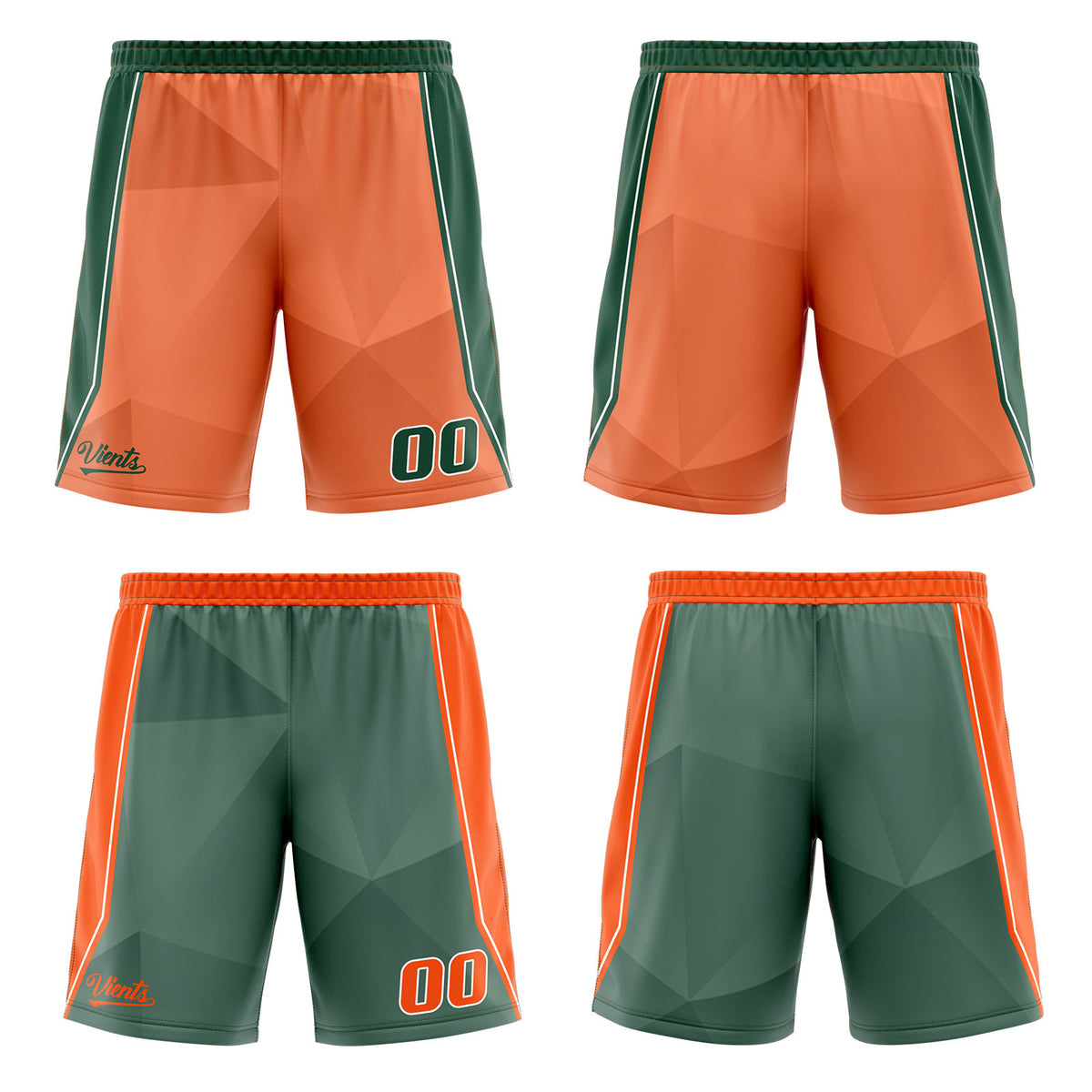Benutzerdefinierte Orange Grün Reversible Basketball Jersey Personalisierte Drucken Name Nummer Logo
