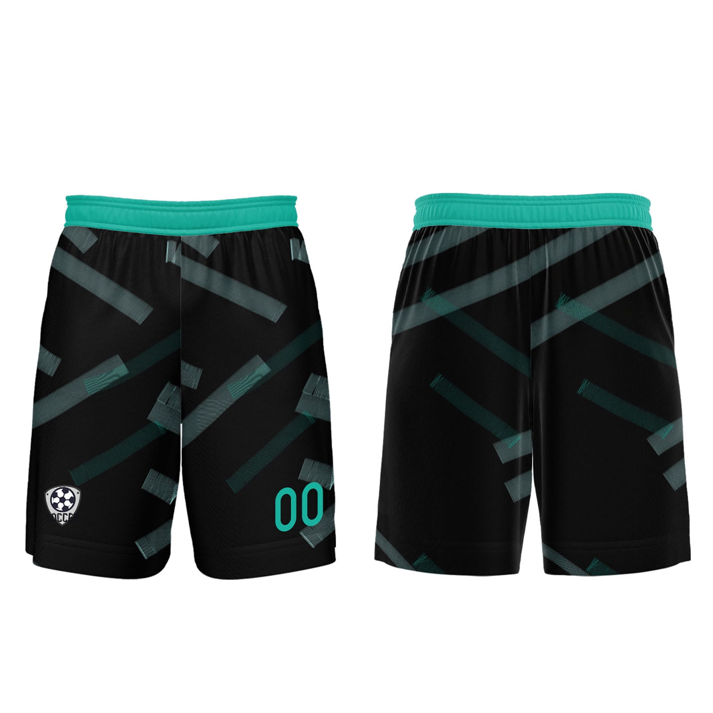 Benutzerdefinierte Schwarz Dunkelgrün Fußball Trikots für Männer Frauen Personalisierte Fußball Uniformen für Erwachsene und Kind