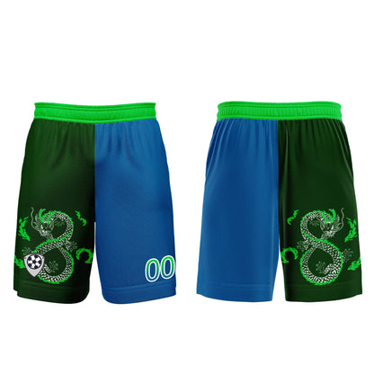 Benutzerdefinierte Blau Grün Trikots für Männer Frauen Personalisierte Fußball Uniformen für Erwachsene und Kind