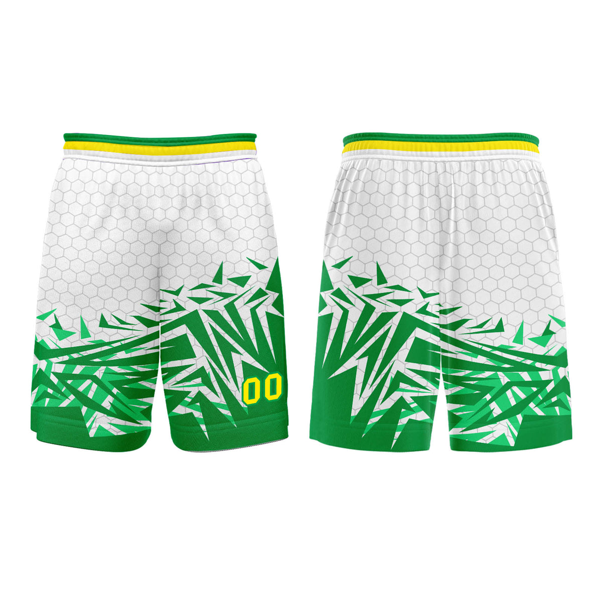 Benutzerdefinierter Grün Gelb Basketball Jersey Uniform Anzug gedruckt Ihr Logo Name Nummer