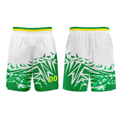 Benutzerdefinierter Grün Gelb Basketball Jersey Uniform Anzug gedruckt Ihr Logo Name Nummer