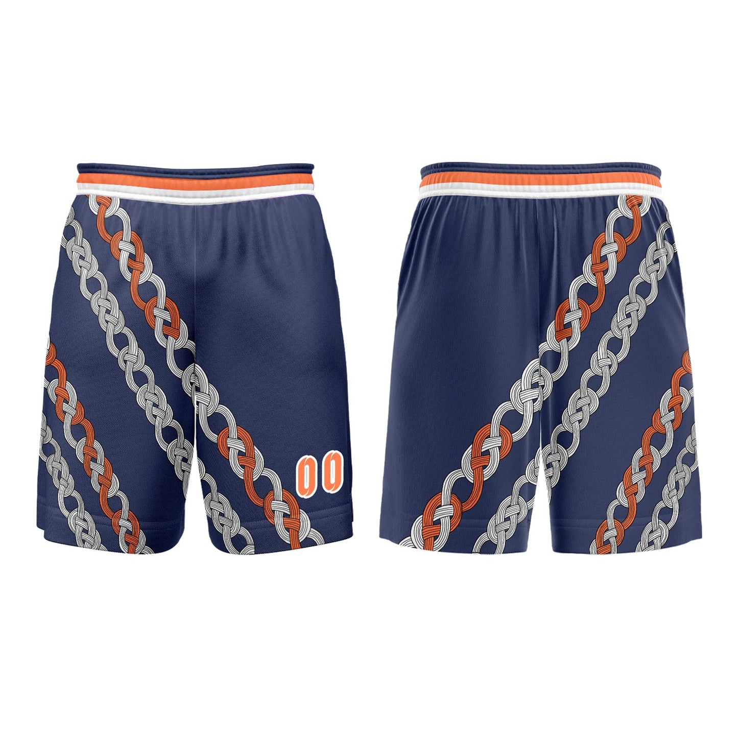 Benutzerdefinierter Blau Orange Basketball Jersey Uniform Anzug gedruckt Ihr Logo Name Nummer
