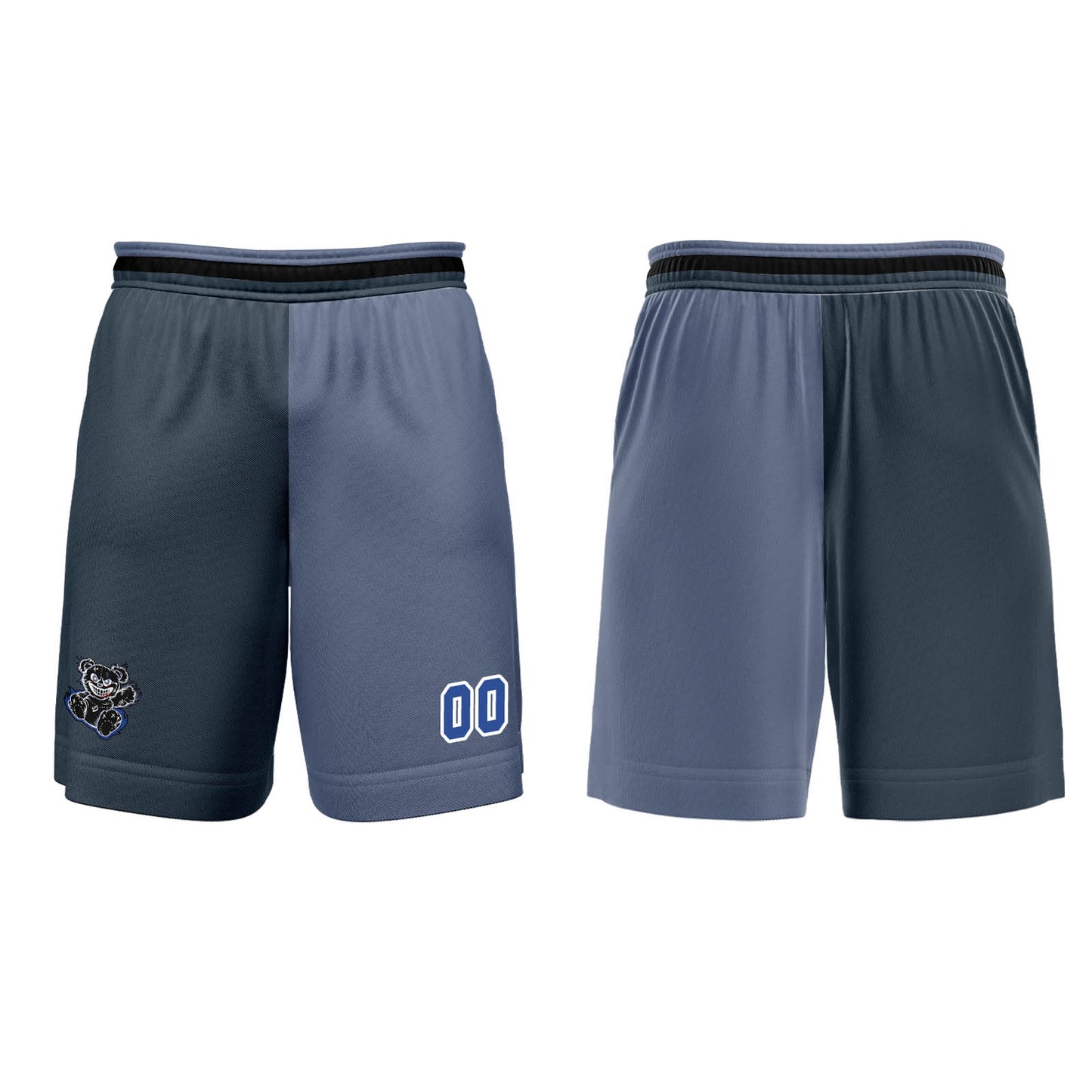 Benutzerdefinierter Grau Blau Basketball Jersey Uniform Anzug gedruckt Ihr Logo Name Nummer