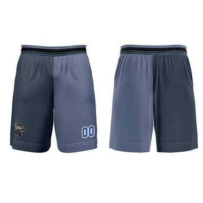 Benutzerdefinierter Grau Blau Basketball Jersey Uniform Anzug gedruckt Ihr Logo Name Nummer