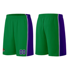 Individuelle Kelly Grün Lila Basketball Jersey Shorts für Männer und Frauen Gestickter und gedruckter Name, Nummer und Logo