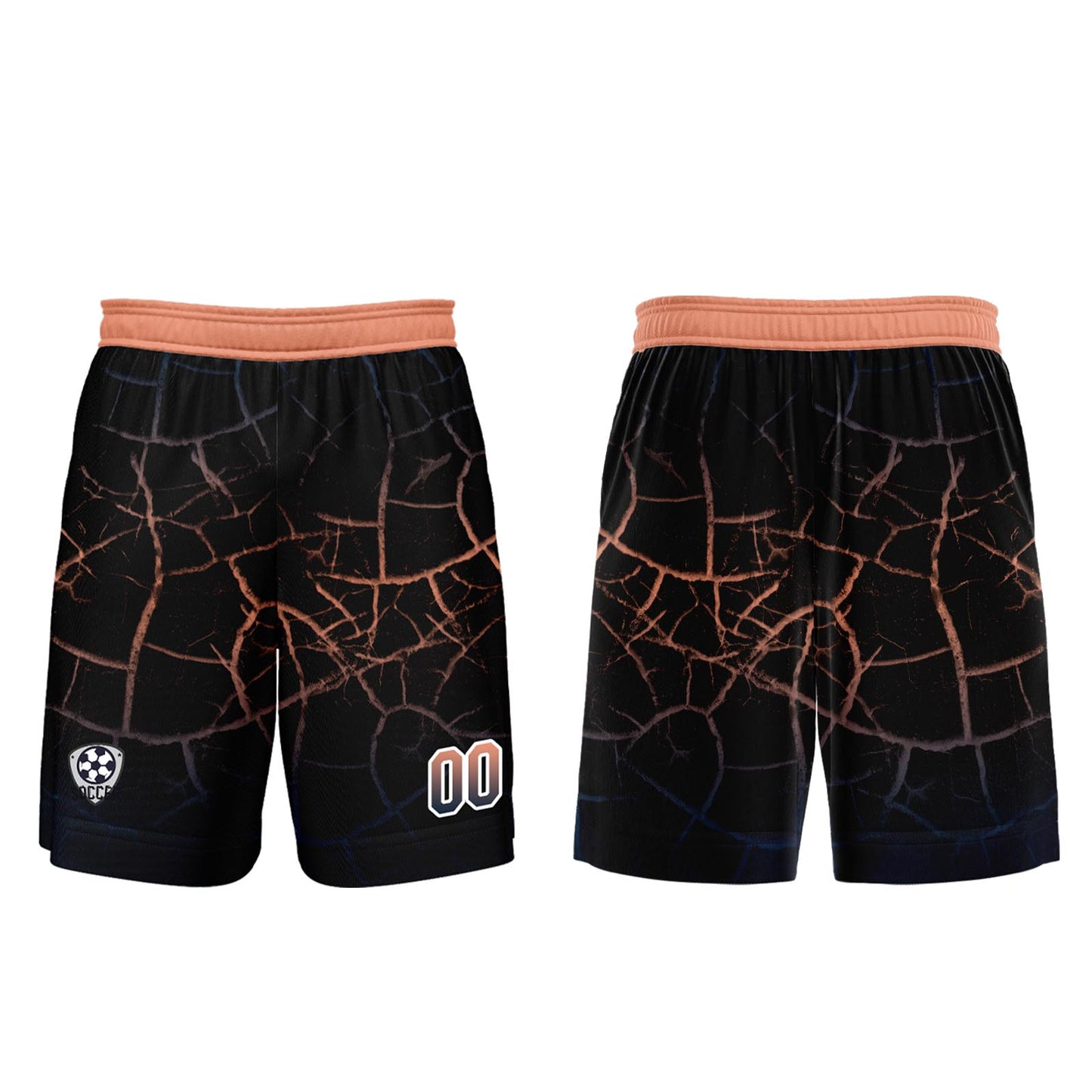 Benutzerdefinierte Schwarz  Fleisch Trikots für Männer Frauen Personalisierte Fußball Uniformen für Erwachsene und Kind