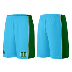 Individuelle Hellblau Grün Basketball Jersey Shorts für Männer und Frauen Gestickter und gedruckter Name, Nummer und Logo