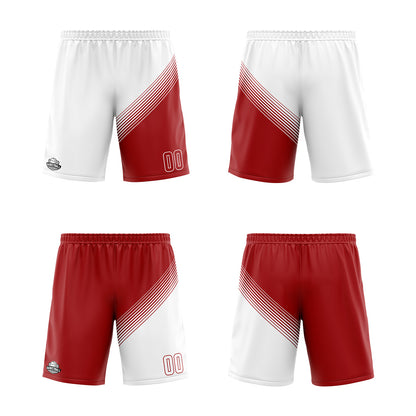 Benutzerdefinierte Weiß Rot Reversible Basketball Jersey Personalisierte Print Name Nummer Logo