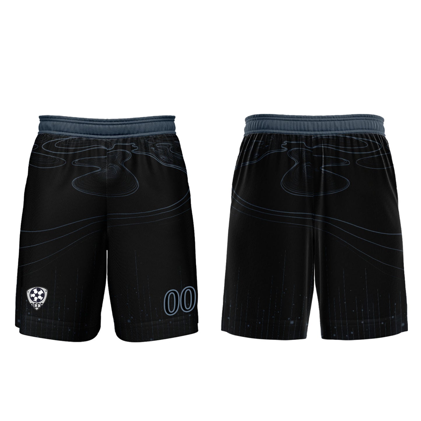 Benutzerdefinierte Schwarz Haze Blau Trikots für Männer Frauen Personalisierte Fußball Uniformen für Erwachsene und Kind