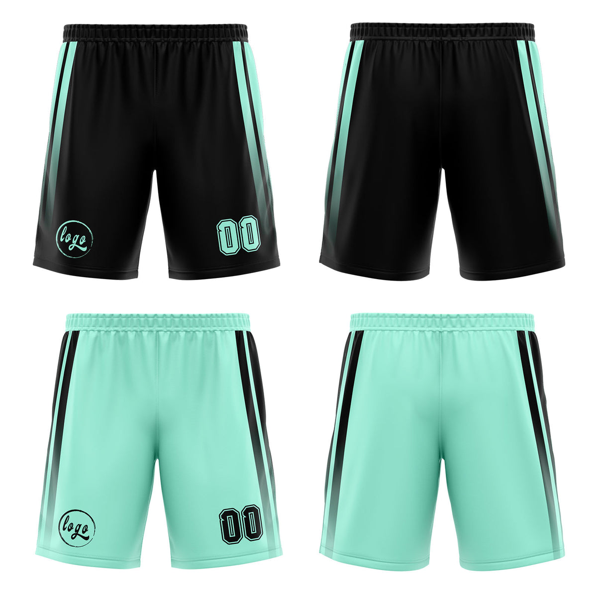 Benutzerdefinierte Schwarz Lichtgrün Reversible Basketball Jersey Personalisierte Print Name Nummer Logo