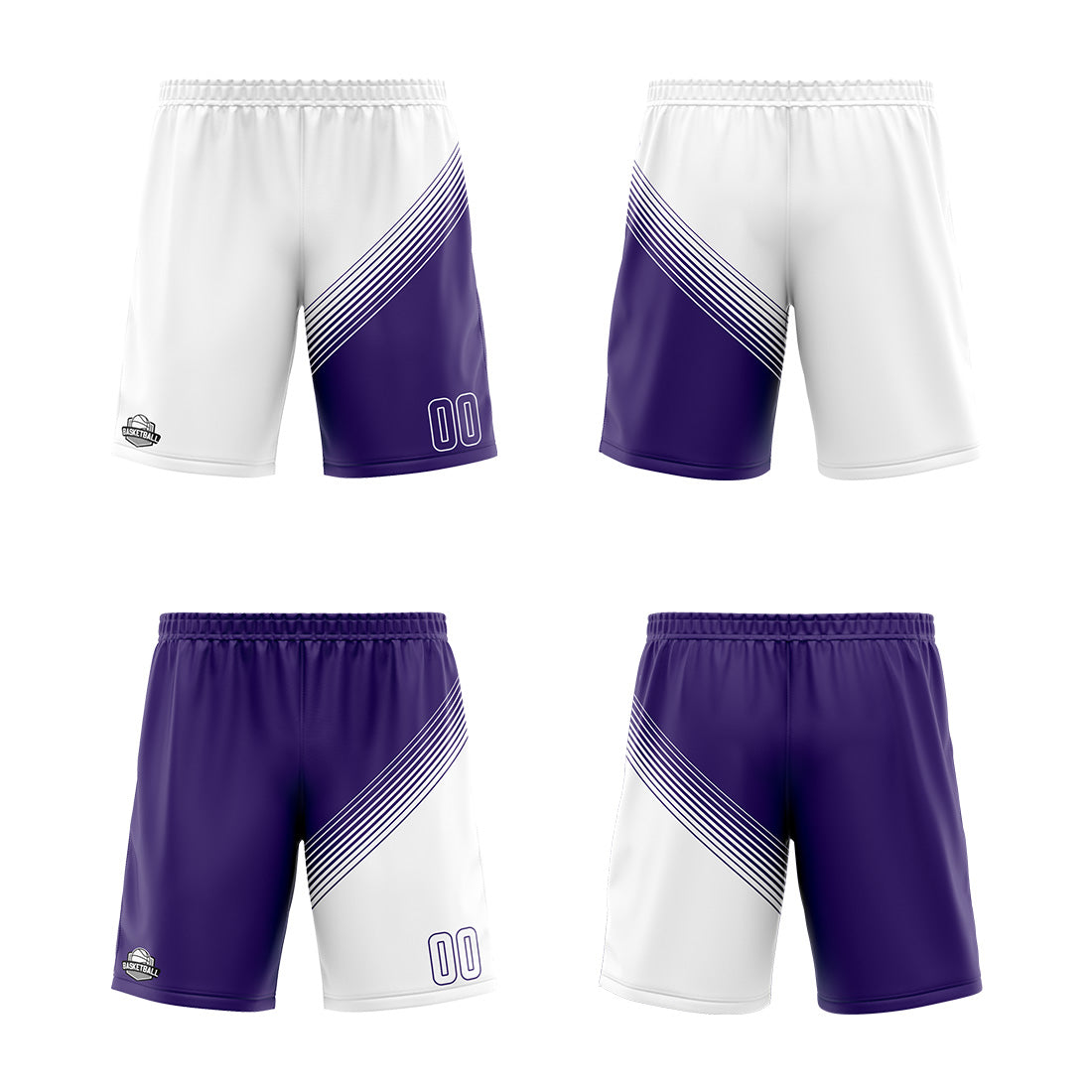 Benutzerdefinierte Weiß Lila Reversible Basketball Jersey Personalisierte Print Name Nummer Logo