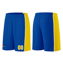 Individuelle Königlich-Gelb Basketball Jersey Shorts für Männer und Frauen Gestickter und gedruckter Name, Nummer und Logo