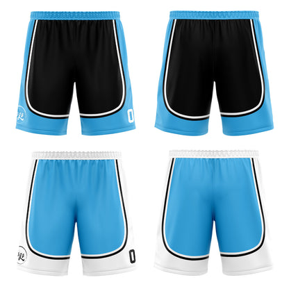 Benutzerdefinierte Schwarz Blau Reversible Basketball Jersey Personalisierte Print Name Nummer Logo