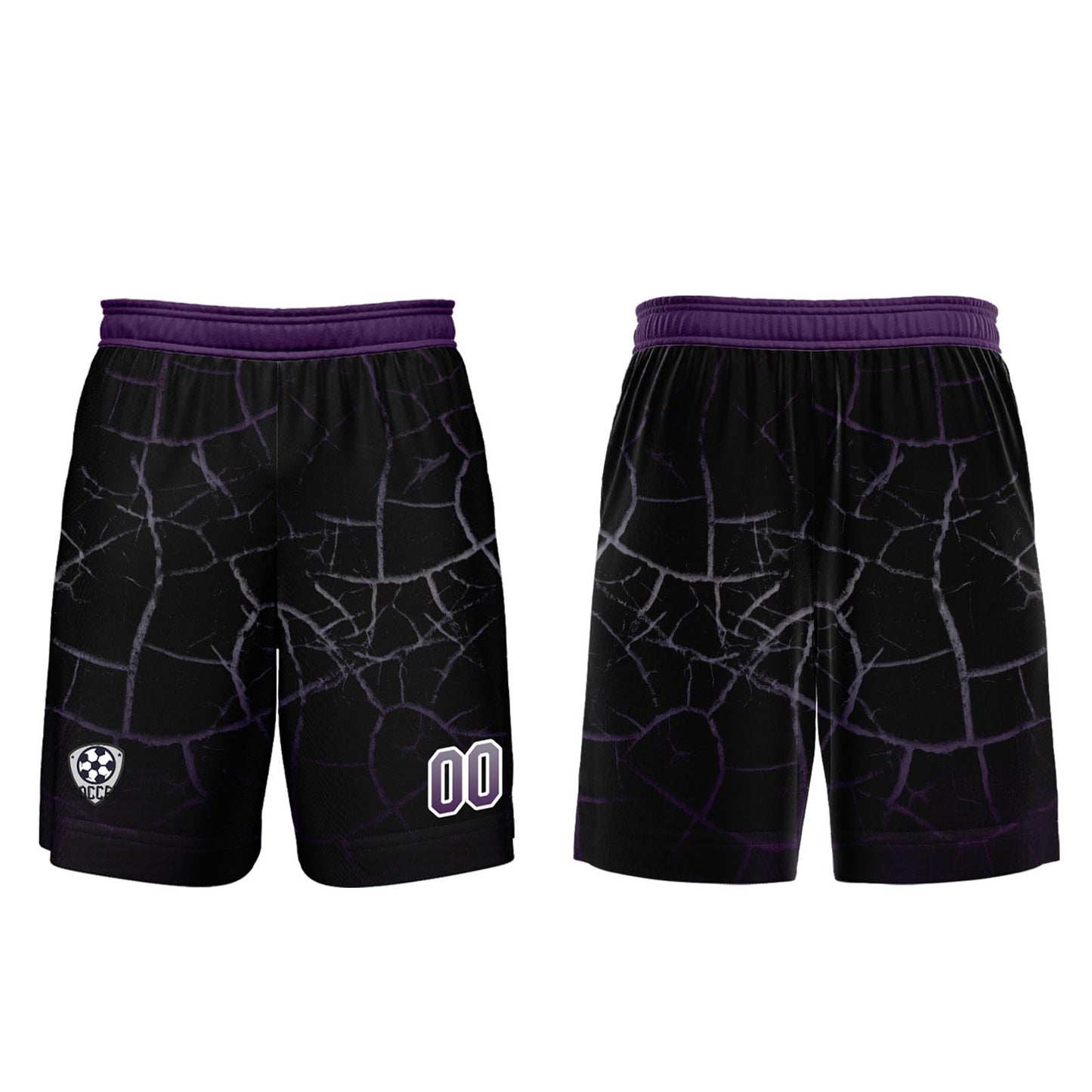 Benutzerdefinierte Schwarz  Tief Lila Trikots für Männer Frauen Personalisierte Fußball Uniformen für Erwachsene und Kind