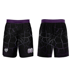 Benutzerdefinierte Schwarz  Tief Lila Trikots für Männer Frauen Personalisierte Fußball Uniformen für Erwachsene und Kind