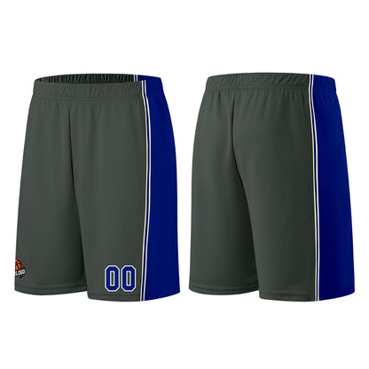 Individuelle Dunkelgrau-Königliche Basketball Jersey Shorts für Männer und Frauen Gestickter und gedruckter Name, Nummer und Logo