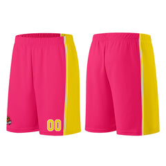 Individuelle Rosa-Gelb Basketball Jersey Shorts für Männer und Frauen Gestickter und gedruckter Name, Nummer und Logo