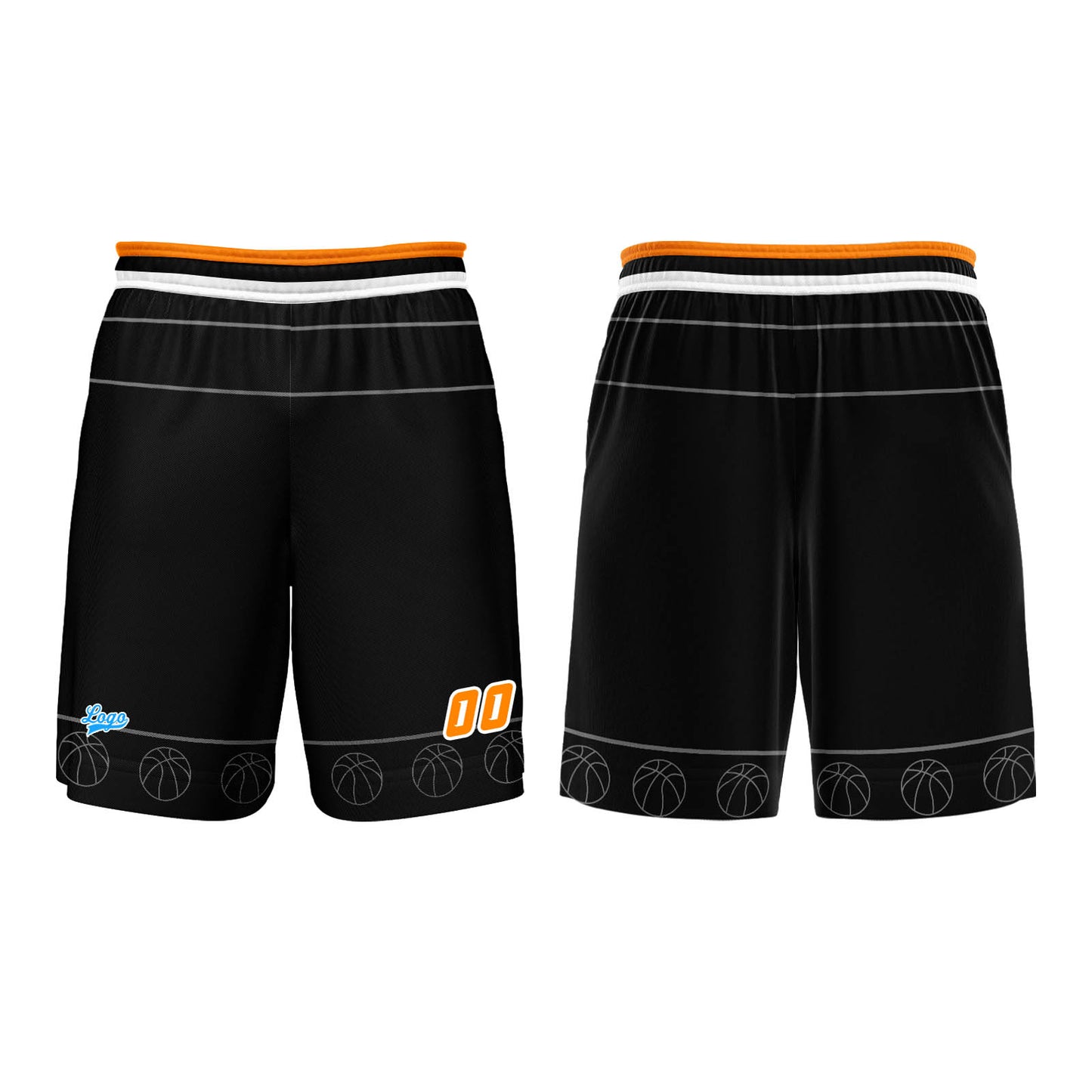 Benutzerdefinierter Weiß Orange Basketball Jersey Uniform Anzug gedruckt Ihr Logo Name Nummer