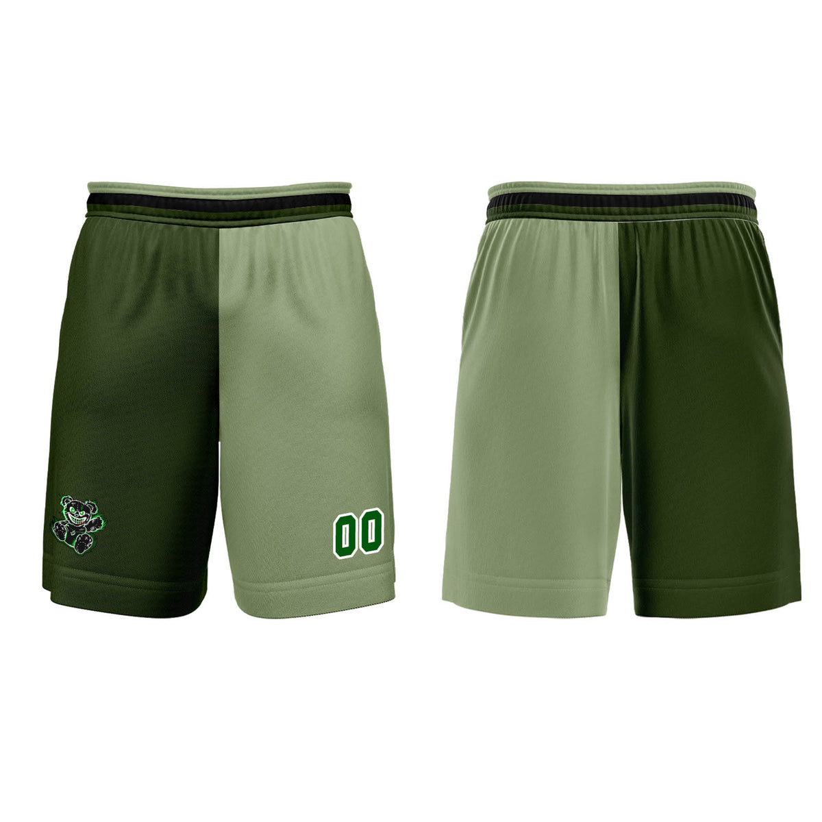 Benutzerdefinierter Olive Grün Basketball Jersey Uniform Anzug gedruckt Ihr Logo Name Nummer