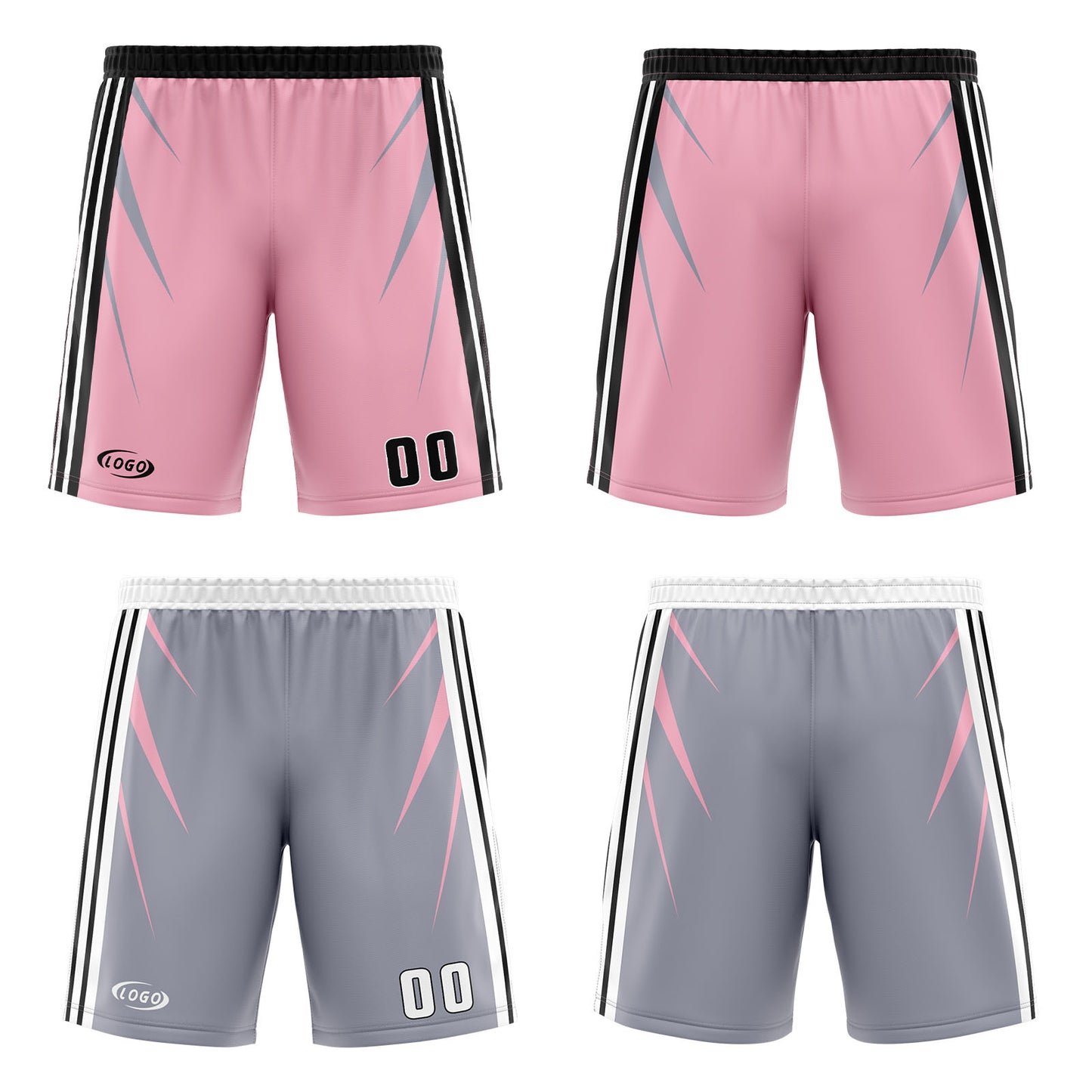 Benutzerdefinierte Rosa Grau Reversible Basketball Jersey Personalisierte Drucken Name Nummer Logo