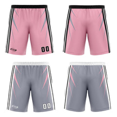 Benutzerdefinierte Rosa Grau Reversible Basketball Jersey Personalisierte Drucken Name Nummer Logo
