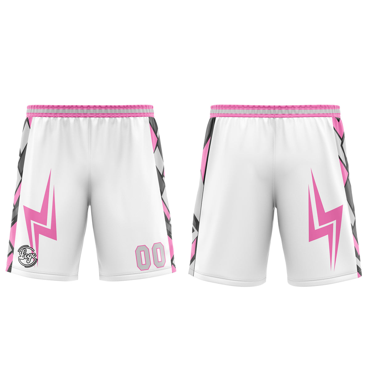 Benutzerdefinierter Weiß Grau Rosa Basketball Jersey Uniform Anzug gedruckt Ihr Logo Name Nummer