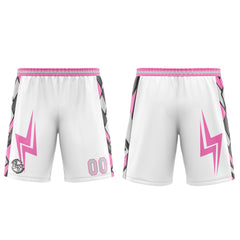Benutzerdefinierter Weiß Grau Rosa Basketball Jersey Uniform Anzug gedruckt Ihr Logo Name Nummer