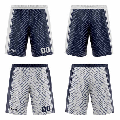 Benutzerdefinierte Marine Grau Reversible Basketball Jersey Personalisierte Drucken Name Nummer Logo