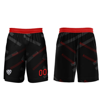 Benutzerdefinierte Schwarz Rot Fußball Trikots für Männer Frauen Personalisierte Fußball Uniformen für Erwachsene und Kind