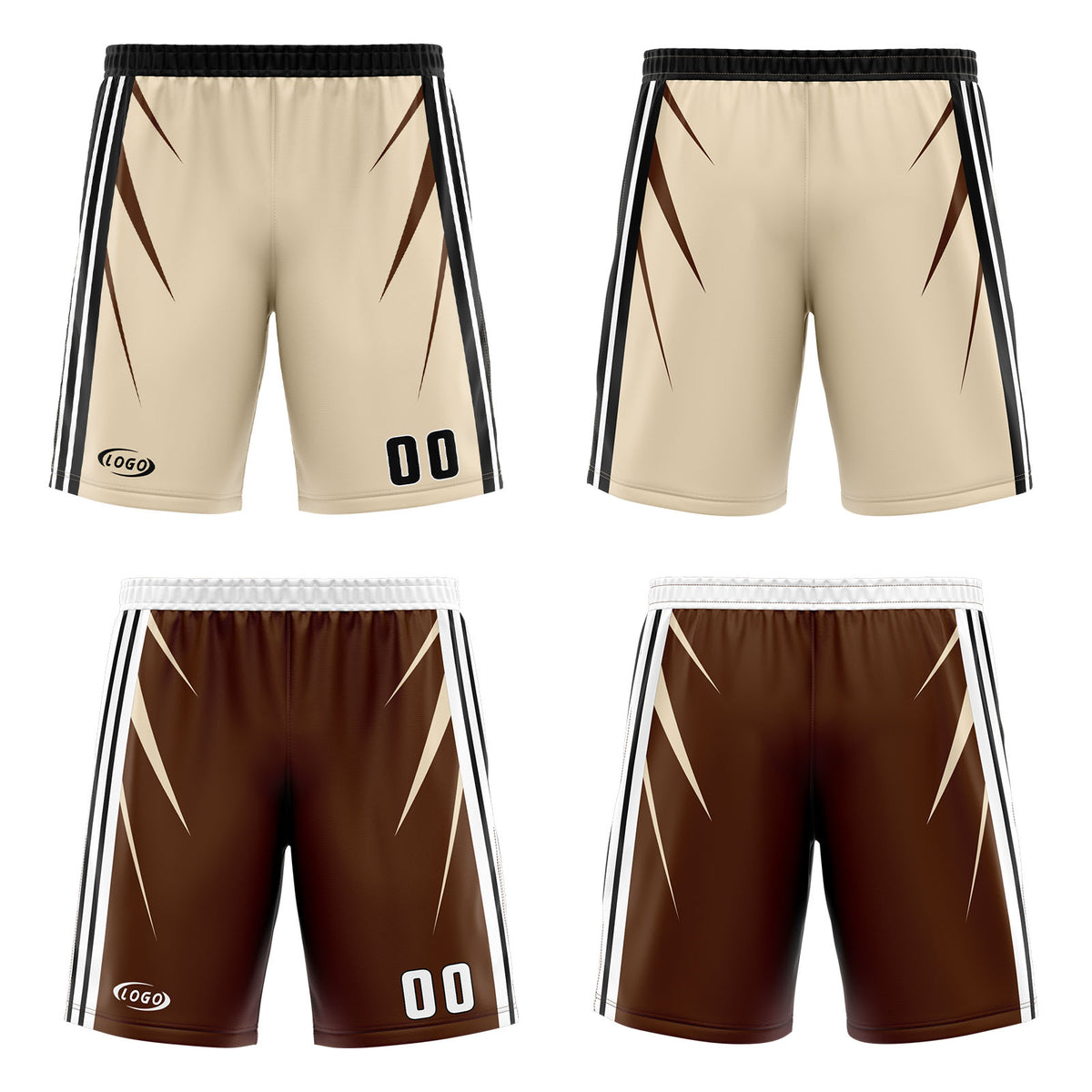 Benutzerdefinierte Creme Braun Reversible Basketball Jersey Personalisierte Drucken Name Nummer Logo