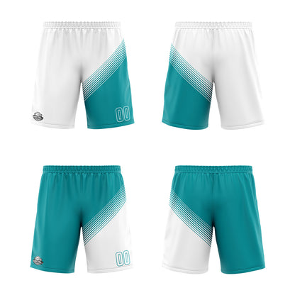 Benutzerdefinierte Weiß Cyan Reversible Basketball Jersey Personalisierte Print Name Nummer Logo
