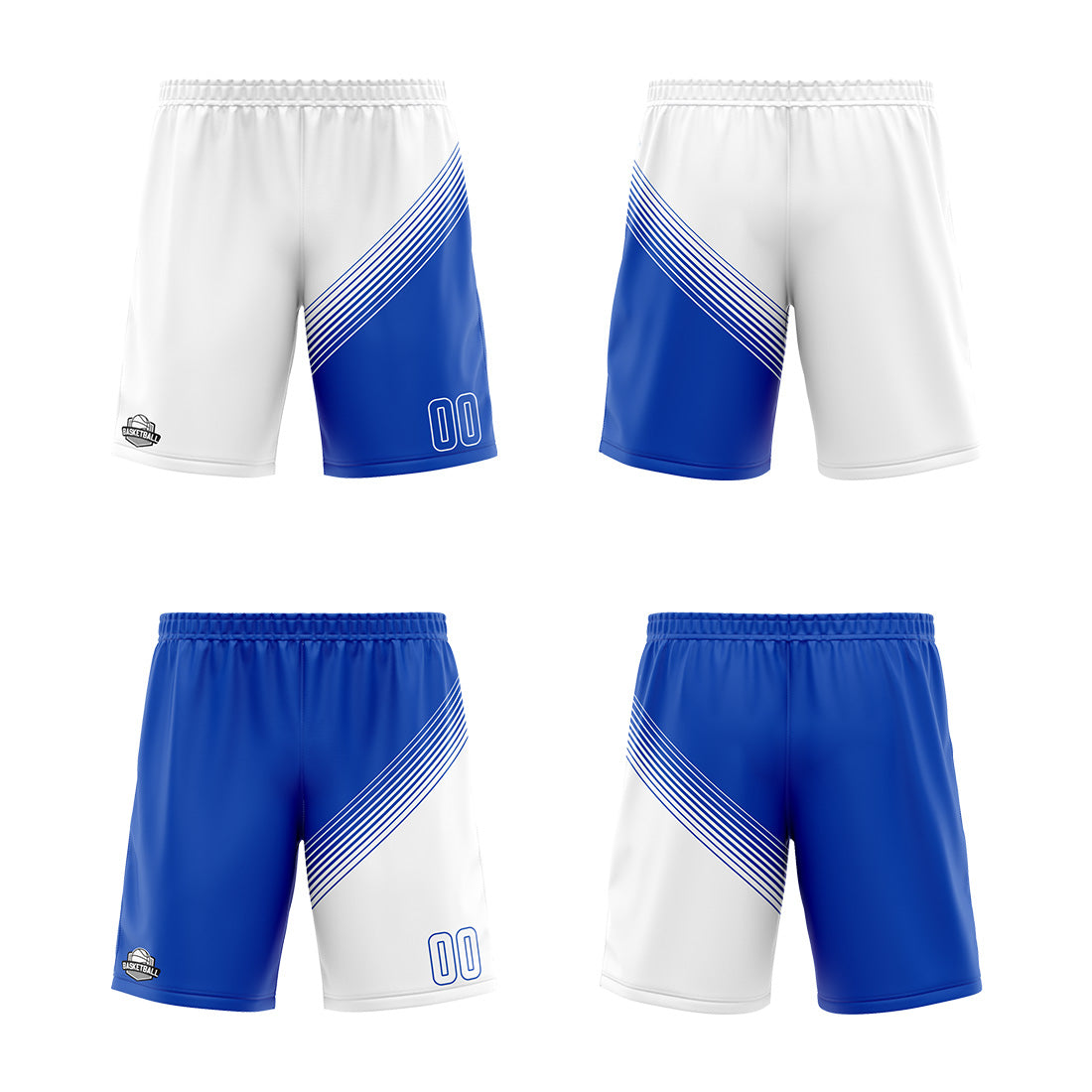 Benutzerdefinierte Weiß Blau Reversible Basketball Jersey Personalisierte Print Name Nummer Logo