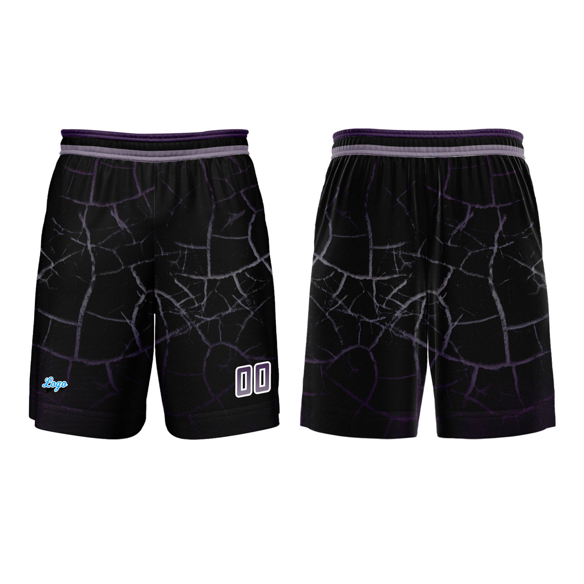 Benutzerdefinierter Grau Violett Basketball Jersey Uniform Anzug gedruckt Ihr Logo Name Nummer