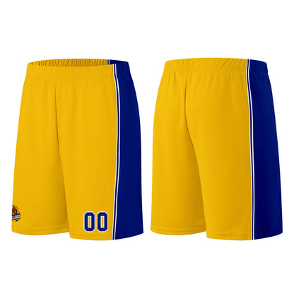 Individuelle Gelb Königlich Basketball Jersey Shorts für Männer und Frauen Gestickter und gedruckter Name, Nummer und Logo