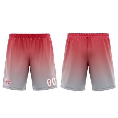 Benutzerdefinierter Grau Rot Basketball Jersey Uniform Anzug gedruckt Ihr Logo Name Nummer