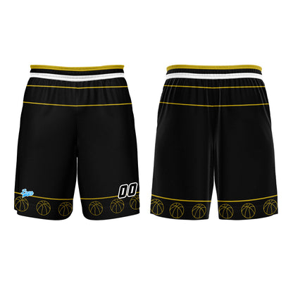 Benutzerdefinierter Schwarz Gelb Basketball Jersey Uniform Anzug gedruckt Ihr Logo Name Nummer