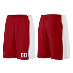 Individuelle Burgund Weiß Basketball Jersey Shorts für Männer und Frauen Gestickter und gedruckter Name, Nummer und Logo