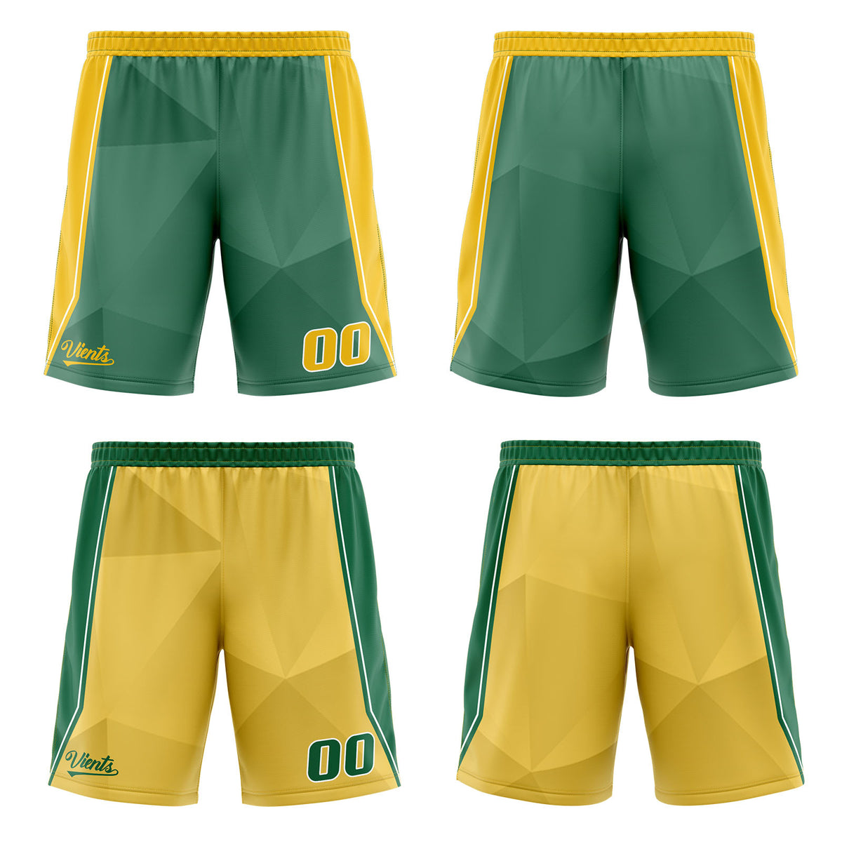 Benutzerdefinierte Grün Gelb Reversible Basketball Jersey Personalisierte Drucken Name Nummer Logo