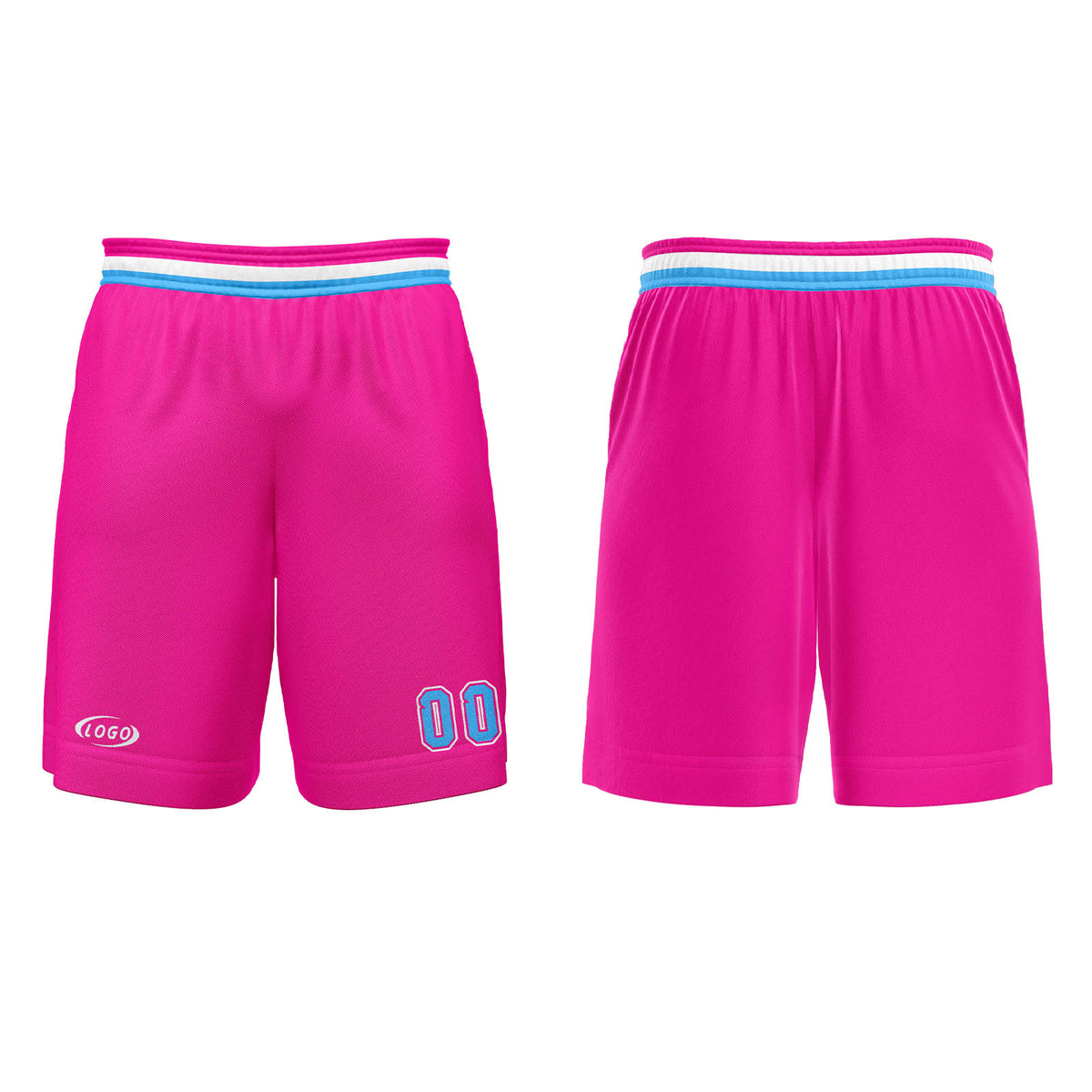 Benutzerdefinierter Rosa Weiß Blau Basketball Jersey Uniform Anzug gedruckt Ihr Logo Name Nummer